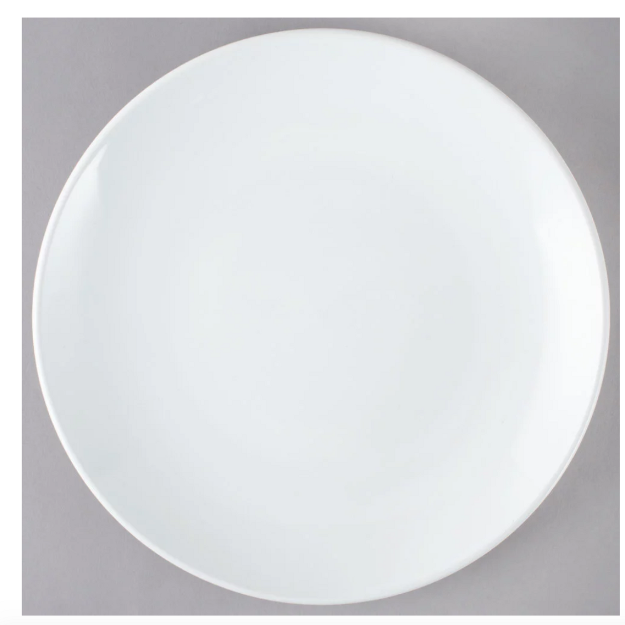 Round Bright White Coupe China Plate - 12/Case-10 1/2" 