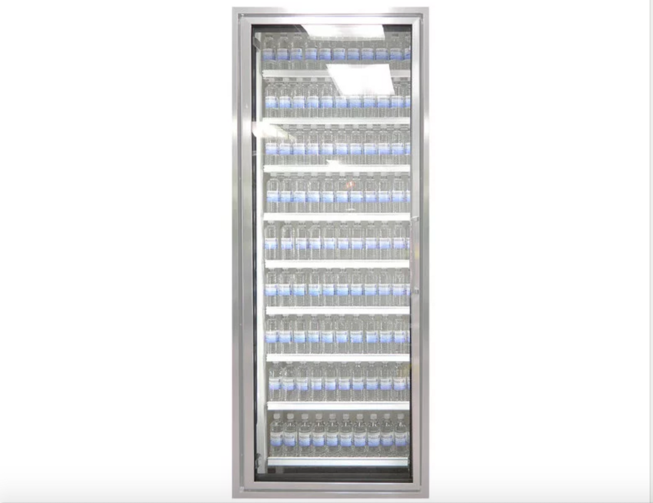Classic Plus 24" x 72" Walk-In Freezer Merchandiser Door with Shelving - Anodized Satin Silver, Left Hinge-Styleline CL2472-LT 