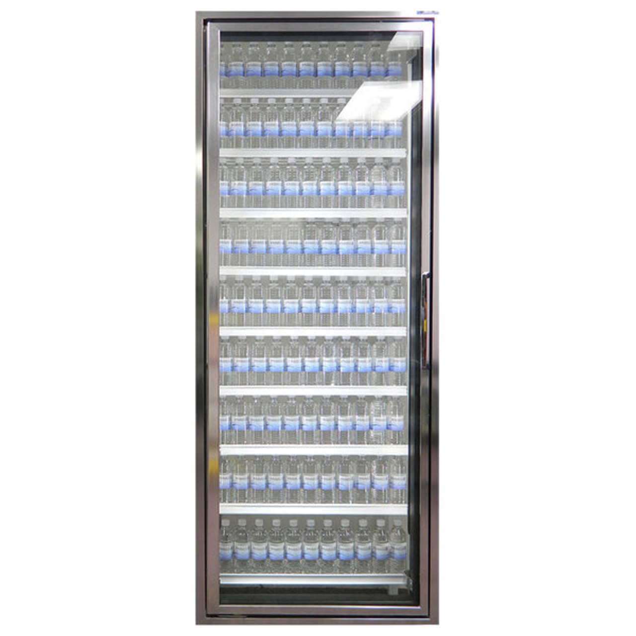 Classic Plus 26" x 72" Walk-In Freezer Merchandiser Door with Shelving - Anodized Bright Silver, Left Hinge-Styleline CL2672-LT 
