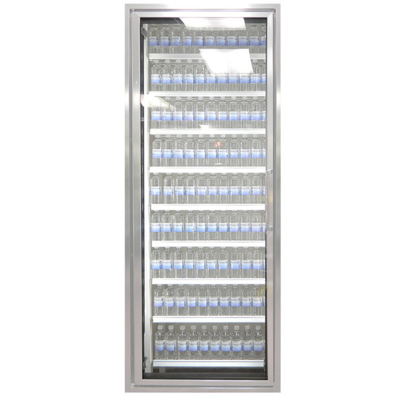 Classic Plus 26" x 72" Walk-In Freezer Merchandiser Door with Shelving - Anodized Satin Silver, Left Hinge-Styleline CL2672-LT 