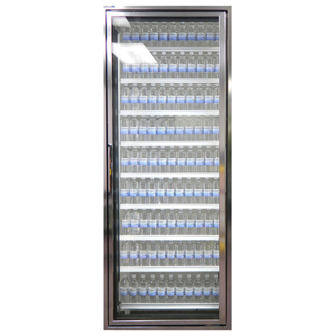 Classic Plus 26" x 72" Walk-In Freezer Merchandiser Door with Shelving - Anodized Bright Silver, Right Hinge-Styleline CL2672-LT 