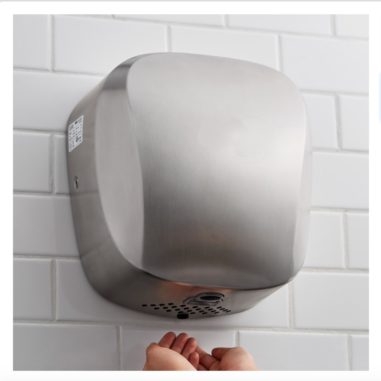 Janitorial Stainless Steel High Speed Automatic Hand Dryer with HEPA Filtration - 110-130V, 1450W