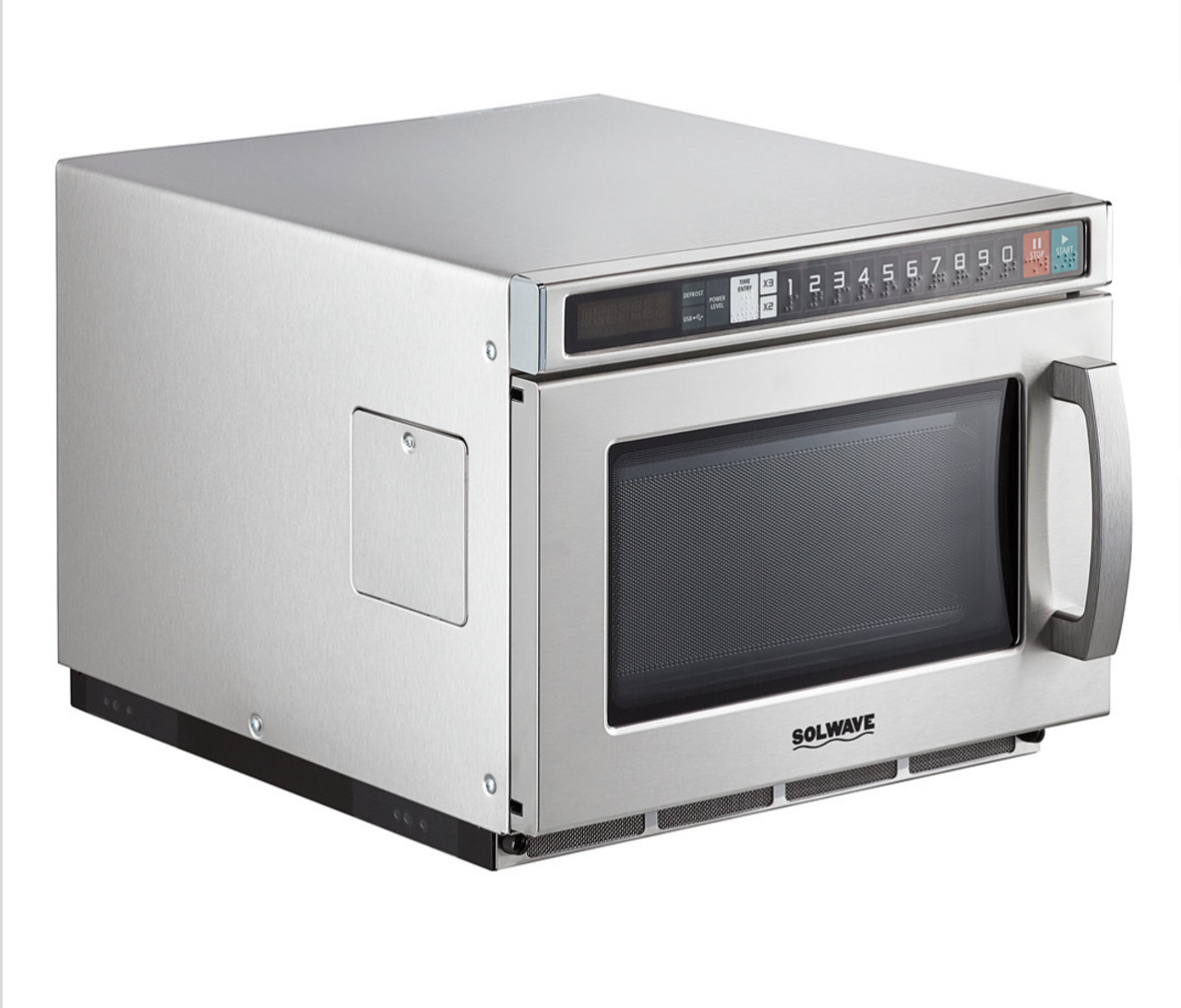 Solwave Stainless Steel Commercial Microwave with Push Button Controls -  120V, 1000W