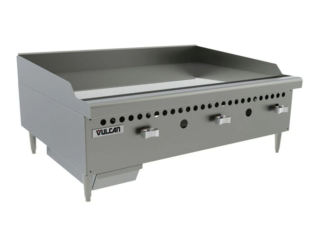 BUY | SHOP | Vulcan VCRG36-M Restaurant Series 36" Natural Gas Griddle With Manual Control - 75,000 BTU