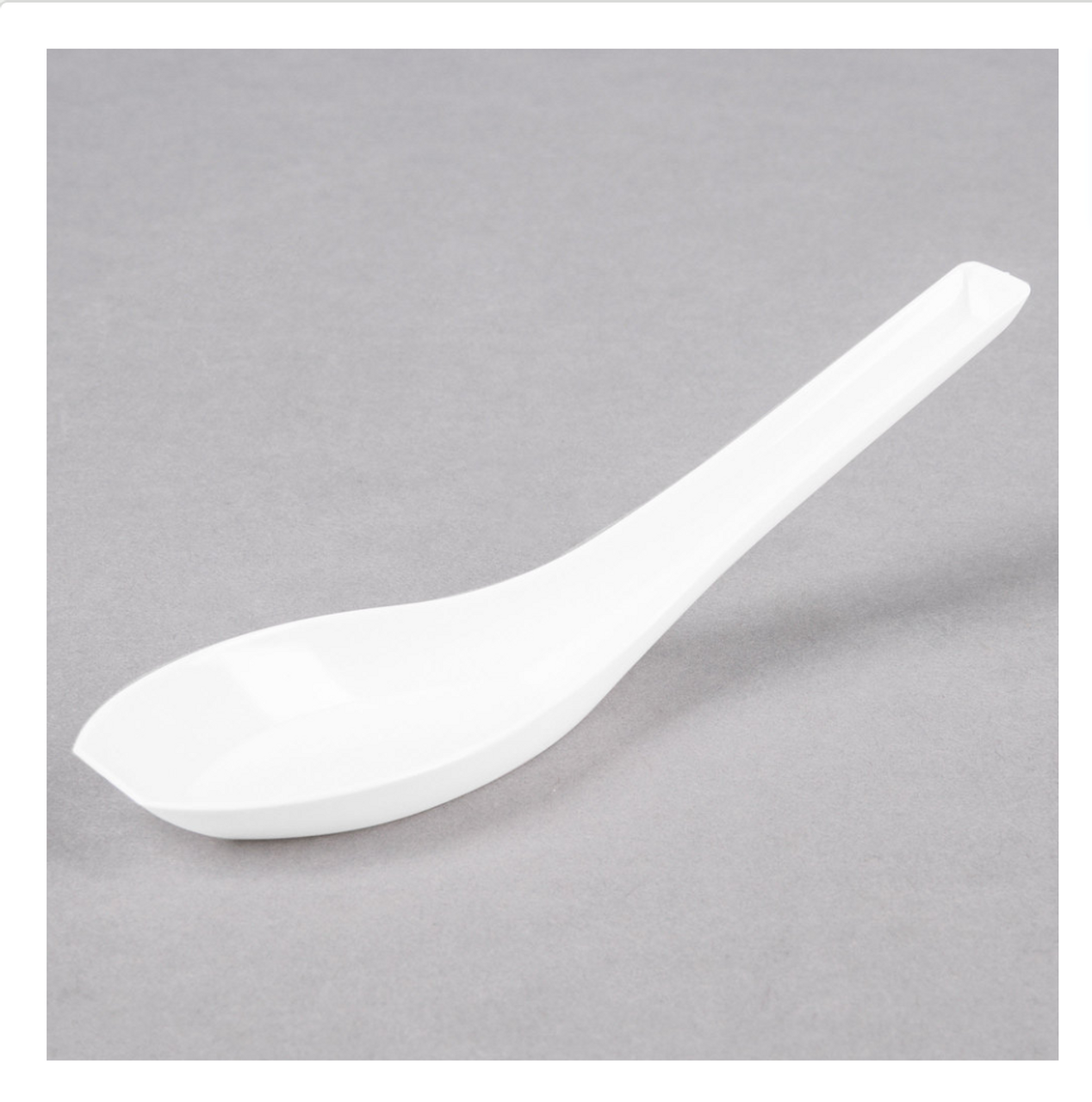 Petites 5" White Asian Soup Spoon - 50/Pack