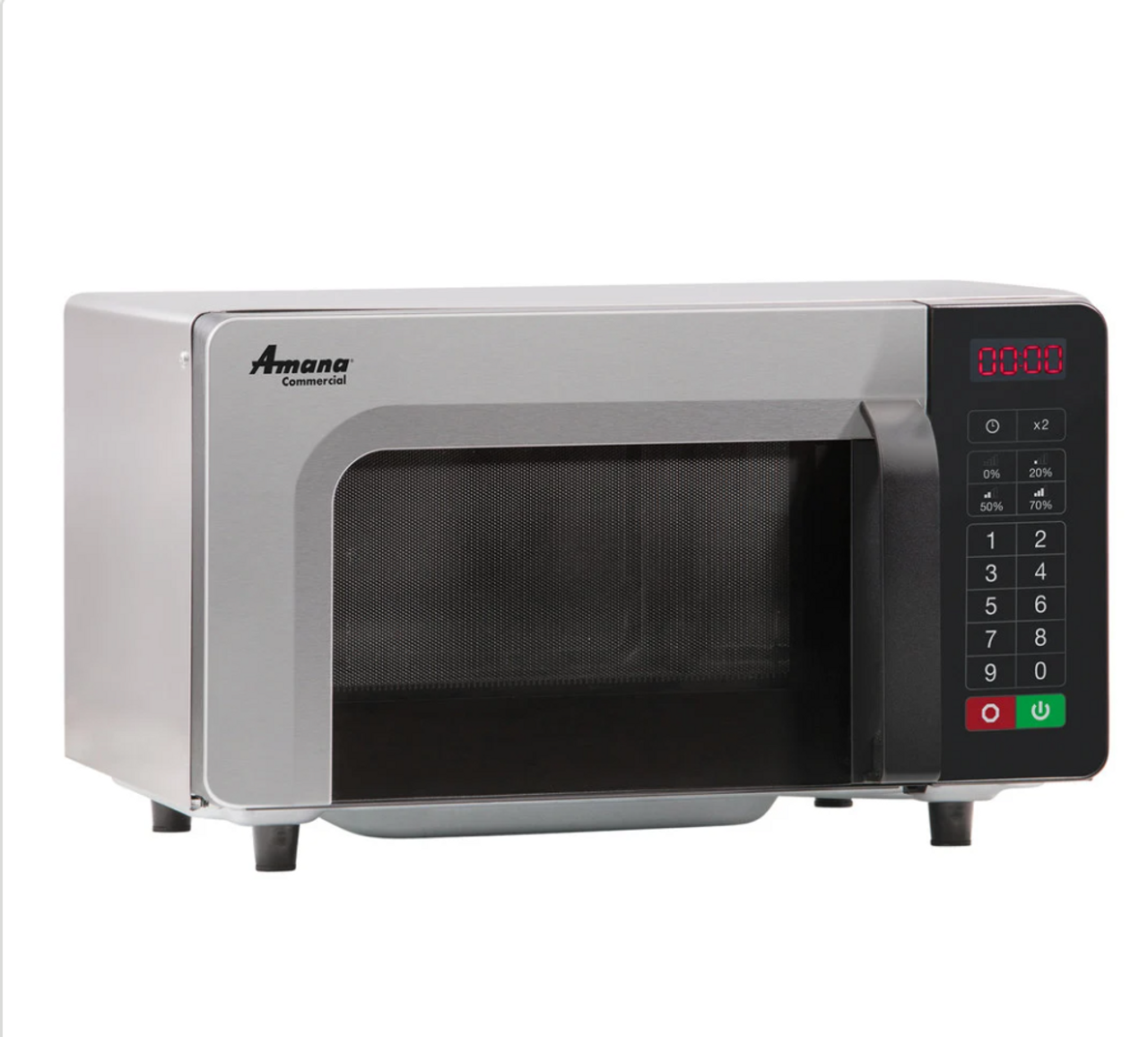Stainless Steel Commercial Microwave with Push Button Controls - 120V, 1000W-Amana RMS10TS 