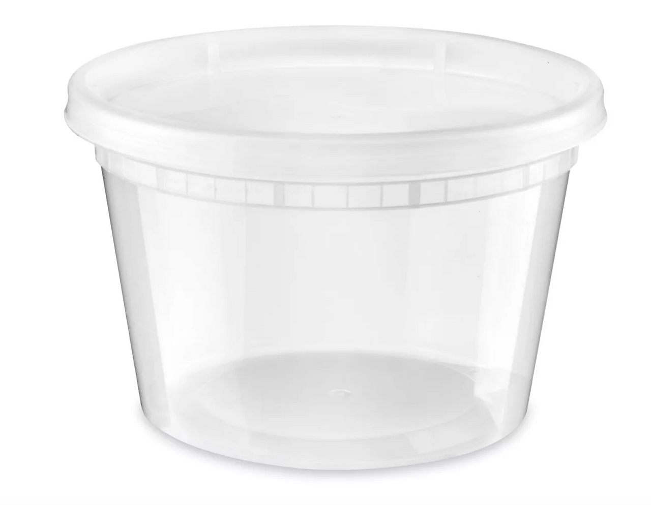 Microwavable Translucent Plastic Deli Container and Lid Combo Pack - 240/Case-16 oz. 