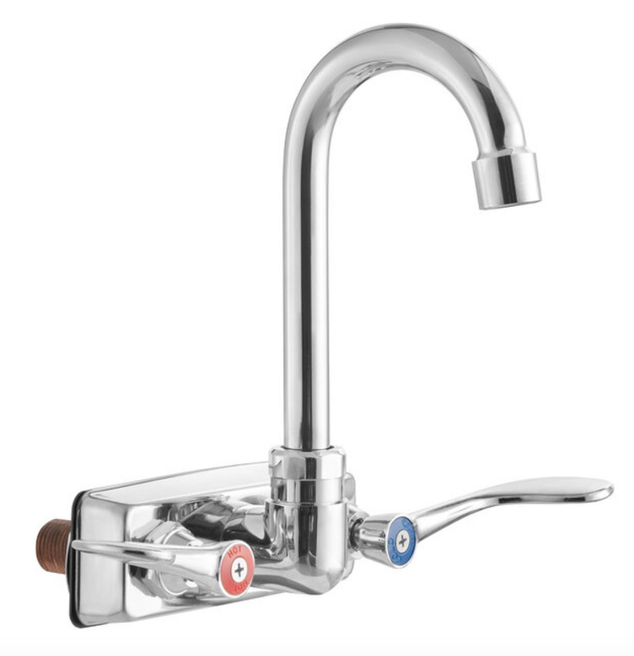 Buy | Shop | Wall, Mount, splash, Handsink, Faucet, with, 3 1/2" , Swivel, Gooseneck, Spout, 4", Centers, and Wrist, Handles