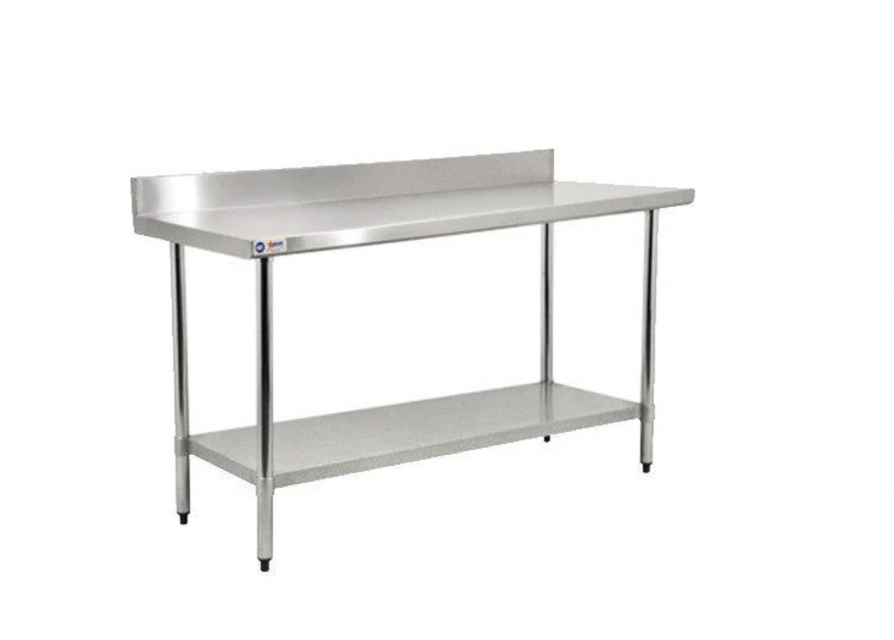 24" x 48" Stainless Steel Table With Backsplash