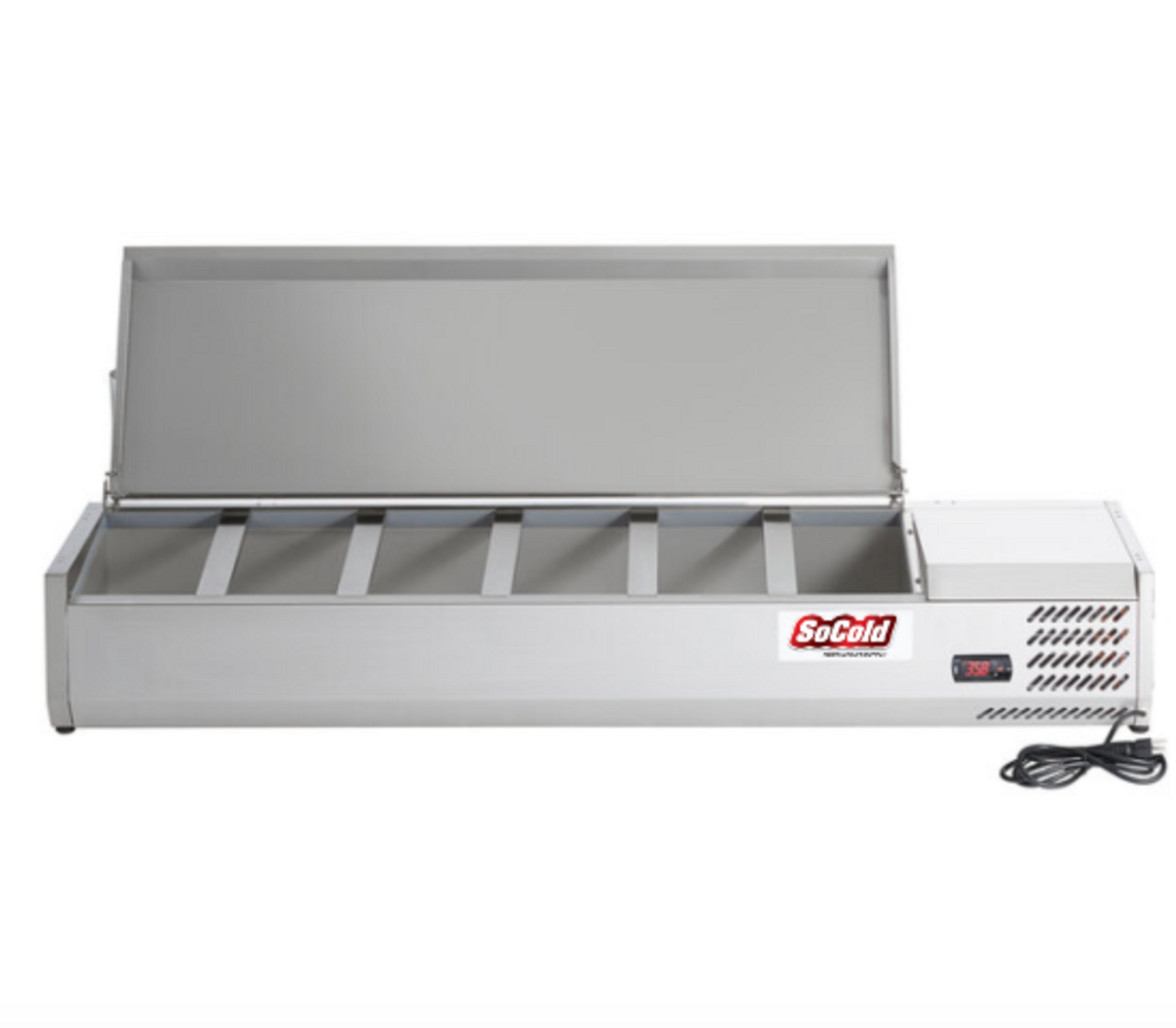 BUY | SHOP | OMCAN REFRIGERATED TOPPING RAILS WITH STAINLESS STEEL COVER. Standard Features: Digital LED temperature display; Stainless steel cover; Suitable for buffet 46657