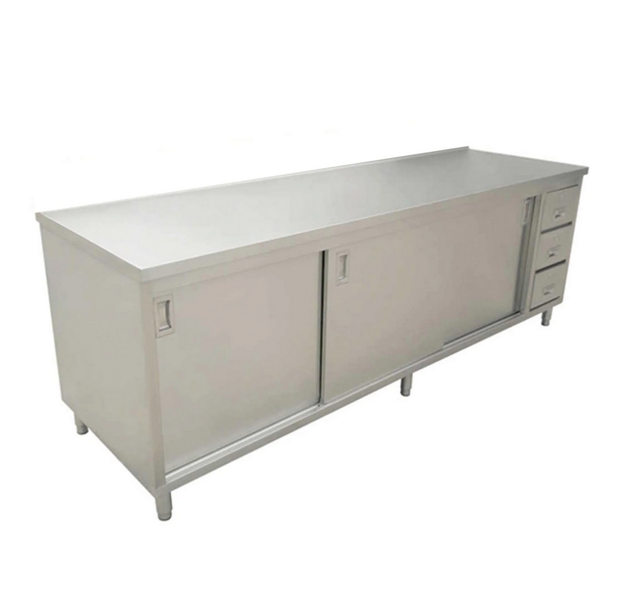 Buy | Shop | 30”, x, 60”, Stainless, Steel, Work, Table, with, Cabinet, Drawers, and, Sliding, Doors, (44196), 44196