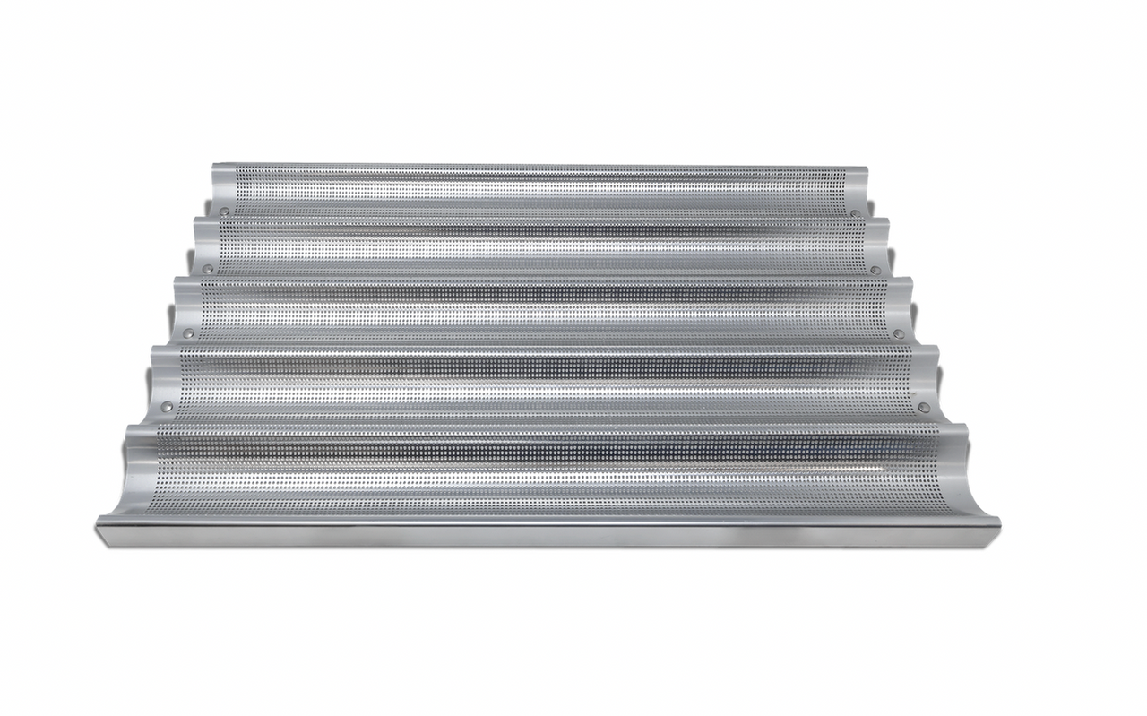 buy | shop | 26", x ,18", Glazed, Aluminum ,Baguette,French ,Bread ,Pan ,5,Loaf ,Compartments,  81115

The Omcan 26" x 18" Baguette/French Bread Pan, designed for baking five loaves, is a superior tool for creating delightful bread. Constructed from glazed aluminum, this pan ensures even heat distribution and consistent browning, resulting in perfectly baked baguettes or French bread.

With dimensions of 26" x 18" x 1.2" (660 x 455 x 30 mm), it offers ample space for accommodating multiple loaves simultaneously. The durable material and glazed surface facilitate the easy release of the bread and simplify the cleaning process. Elevate your baking capabilities with this high-quality and generously sized baguette and French bread pan from Omcan, ideal for both amateur bakers and professional kitchens.

FEATURES:

    5 loaves
    Material: Glazed aluminum
    Dimensions: 26″ x 18″ x 1.2″ / 660 x 455 x 30 mm
