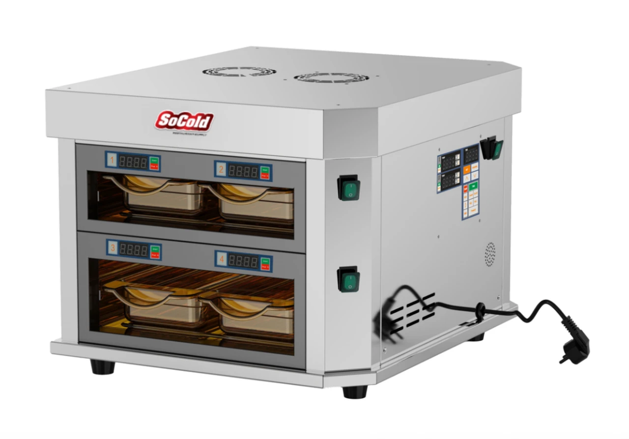 21″ 2-Channel Countertop Food Warmer is designed to hold and display hot foods at their optimal serving temperature—ideal for cafés, concession stands, snack bars, and small buffet lines. Its slim profile fits onto busy counters without consuming excessive space, while the vertical stacking of two full-size or four half-size pans maximizes capacity.