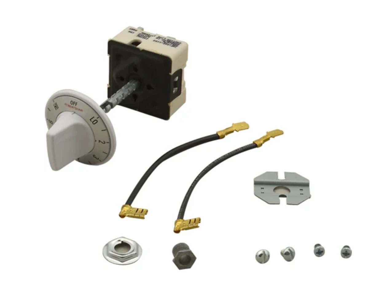 HEAVY-DUTY INFINITE CONTROL KIT 240V, 15 AMP RATING AMP: 15 INCLUDES: WHITE DIAL, AND HARDWARE TO REPLACE MOST CONTROLS LENGTH: 2-1/8" DOUBLE D BREAKAWAY STEM, 54 MM DOUBLE D BREAKAWAY STEM WATTAGE: 100 TERMINALS: 1/4" TAB TERMINALS (6) TYPE: HEAVY-DUTY CONTROL VOLTAGE: 240 VAC WEIGHT: 0.22 LB 5500-235 