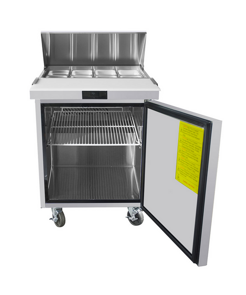  27" 1 Door Stainless Steel Refrigerated Sandwich Prep Table