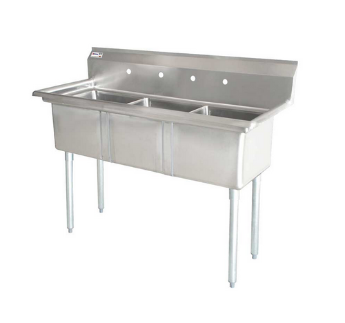 buy | shop | Sink, 3 Compartment, 77" Stainless, Steel, 22120,24x24x14