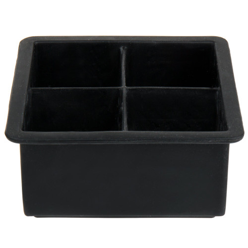 Black Silicone 4 Compartment 2" Cube Ice Mold with Lid-American Metalcraft SMC4 