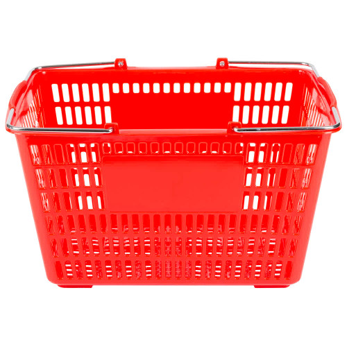 Plastic Grocery Market Shopping Basket-Red 18 3/4" x 11 1/2" 