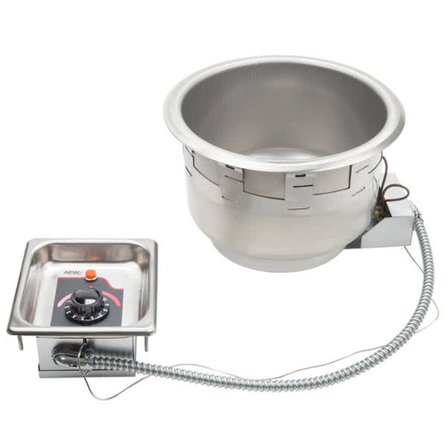 11 Qt. Round Drop In Soup Well with Drain - 120V-APW Wyott SM-50-11D UL 