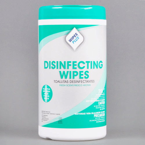 Fresh Scent Alcohol Free Disinfecting Wipes-WipesPlus 75 Count 