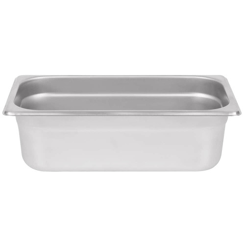 Standard Weight Anti-Jam Stainless Steel Steam Table / Hotel Pan - 4" Deep-1/3 Size 