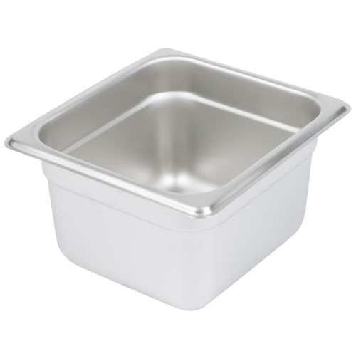Standard Weight Anti-Jam Stainless Steel Steam Table / Hotel Pan - 4" Deep-1/6 Size 