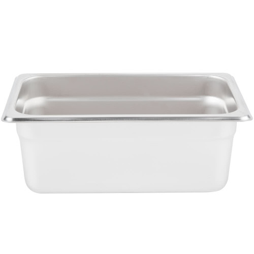 Standard Weight Anti-Jam Stainless Steel Steam Table / Hotel Pan - 4" Deep-1/4 Size 