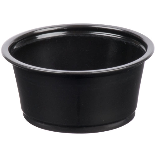 Plastic Souffle Cup / Portion Cup - 100/Pack-2oz-Black