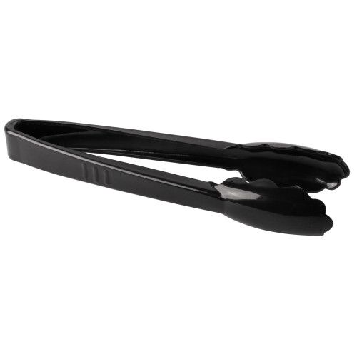 Extra Heavy-Duty Black Disposable Polypropylene Tongs - 24/Case-9"