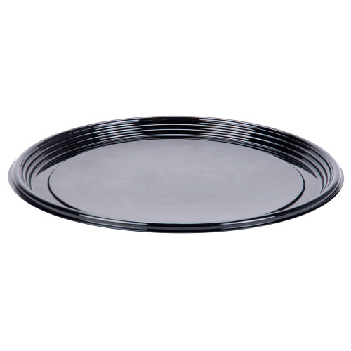 Black Round Catering Tray - 36/Case-Sabert 9918 Onyx 18" 