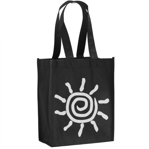 Extra-Small Black Non-Woven Reusable Shopping Bag - 300/Case