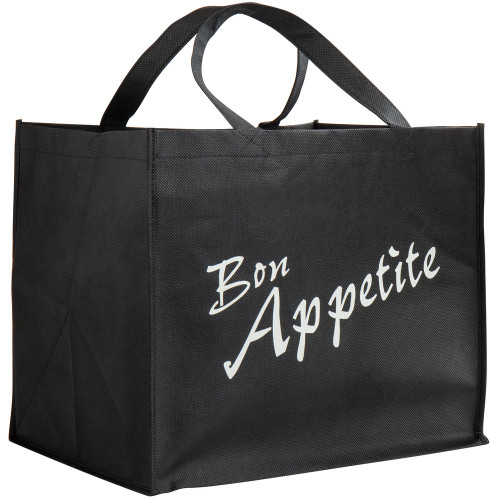 Small Black Non-Woven Reusable Catering Bag - 100/Case