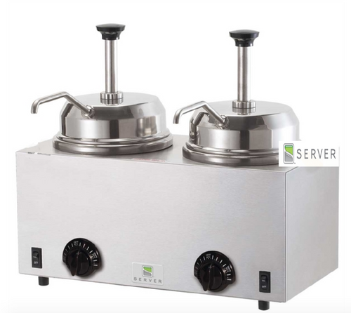 Twin Fudge Server, Pumps, SS, Use #10 Can or 3 qt Jar, 120 V-Server 81230 