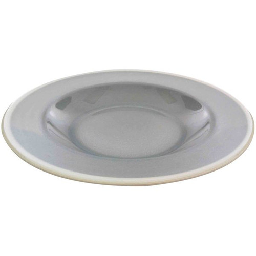 Graham 16 oz. Round Gray Melamine Pasta Bowl with Ivory Edge - 12/Case-Thunder Group DM5811H 