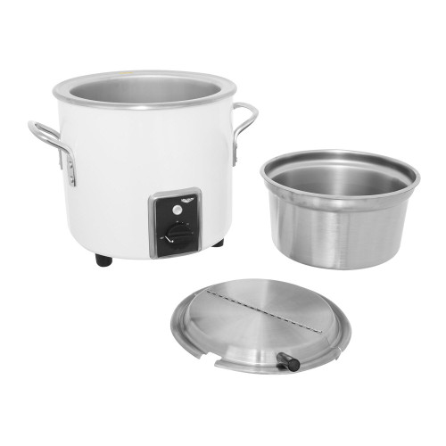 Pearl White Finish Retro 7 Qt. Stock Pot Kettle Rethermalizer - 120V, 1450W-Vollrath 7217750 