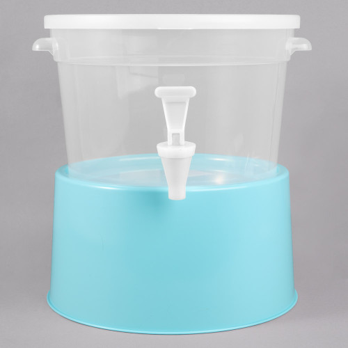 Translucent Beverage Dispenser with Blue Base-Round 3 Gallon 