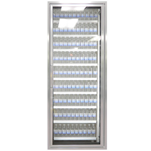 Classic Plus 26" x 72" Walk-In Freezer Merchandiser Door with Shelving - Anodized Satin Silver, Right Hinge-Styleline CL2672-LT 
