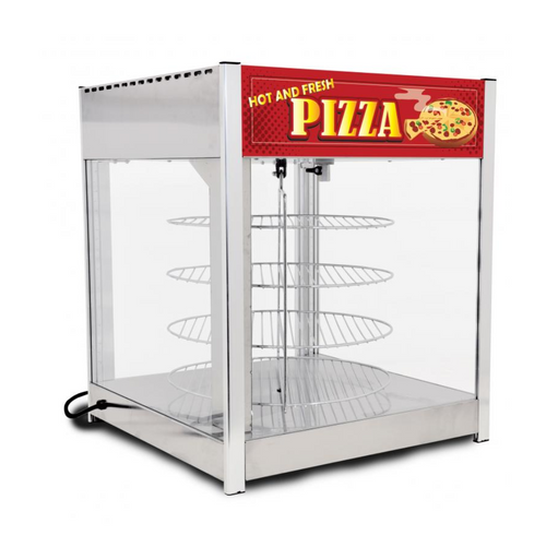 BUY | SHOP | This pizza display warmer is designed to merchandise products with even temperature and humidity. It features tempered glass panels and digital controls for ACCURACY 41468 4-Tiered Pizza Merchandiser with Four 18" Pizza Racks - 110V-41468 (41468)