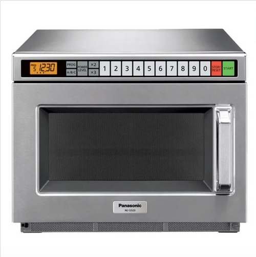 Solwave Space Saver Stainless Steel Heavy-Duty Commercial Microwave with  USB Port - 120V, 1200W