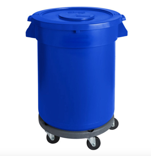 Lavex Janitorial 32 Gallon Purple Round Commercial Trash Can with