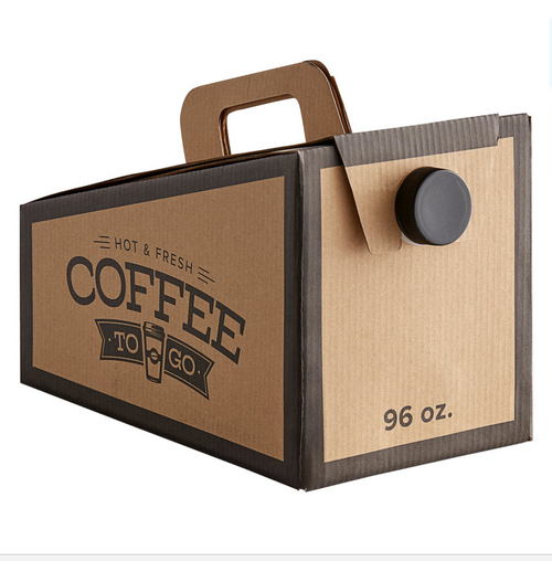 Beverage Take Out Container with Coffee To Go Print - 5/Pack-96 oz.