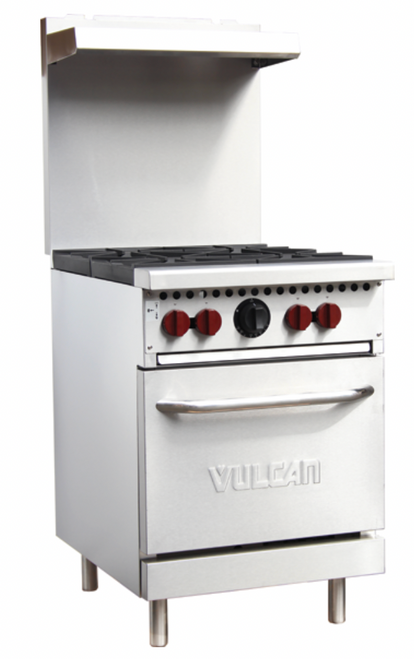 Vulcan SX24-4BN Details

Get the great value you need for your kitchen with this Vulcan SX24-4BN SX series economy 4 burner range with an oven base! This versatile piece of cooking equipment is perfect for those tight spaces and small kitchens where you need one piece of equipment to do multiple tasks. Since this unit features 4 open top burners with an oven base, you can fry and simmer on top while eliminating wasted space by using the oven below for your low volume baking and warming needs.