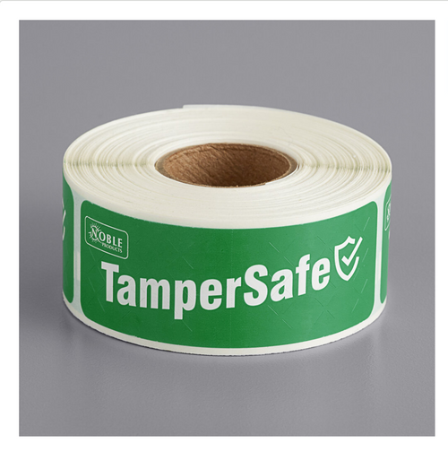 Customizable Green Paper Tamper-Evident Label - 250/Roll-TamperSafe 1" x 3" 