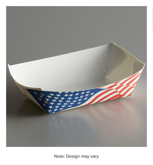 USA Flag Paper Food Tray - 1000/Case-#25 1/4 lb. 