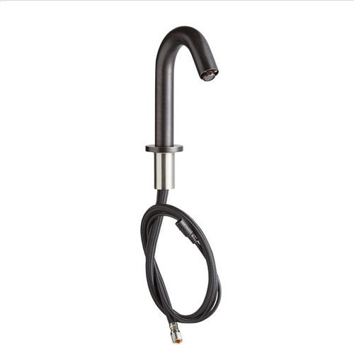 Deck-Mounted Bronze Hands-Free Sensor Faucet with 7 1/8" Gooseneck Spout and Concealed Sensor