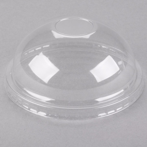 Choice 16 oz. Clear Flat Frozen Yogurt Lid with No Hole - 1000/Case