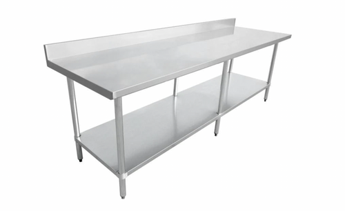 30" x 96" Stainless Steel Table With Backsplash