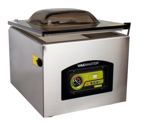 The VP320 is a chamber vacuum system, which offers two distinct
advantages over non-chamber, external suction units. First, a much
higher level of vacuum can be achieved, which means a longer shelf life
for foods that you package. Secondly, liquids and liquid-rich foods can be
effectively vacuum packaged. Foods like fresh meats, fish, soups, stews and
marinated vegetables are packaged quickly with ease and no mess. The
VacMaster® VP320 is perfect for storage, cook chill, portion control, sous vide,
processing game and more.