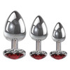 A photo of the 3 Hearts Gem Anal Plug Set - Red