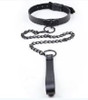 Black  Collar w/Black Chain Leash 